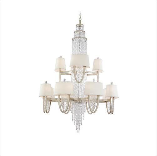 Silver Leaf 24-Light Large Chandelier