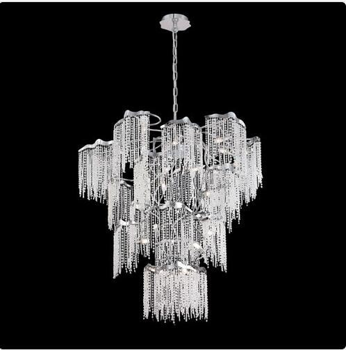 Chrome 32-Inch 14-Light Chandelier