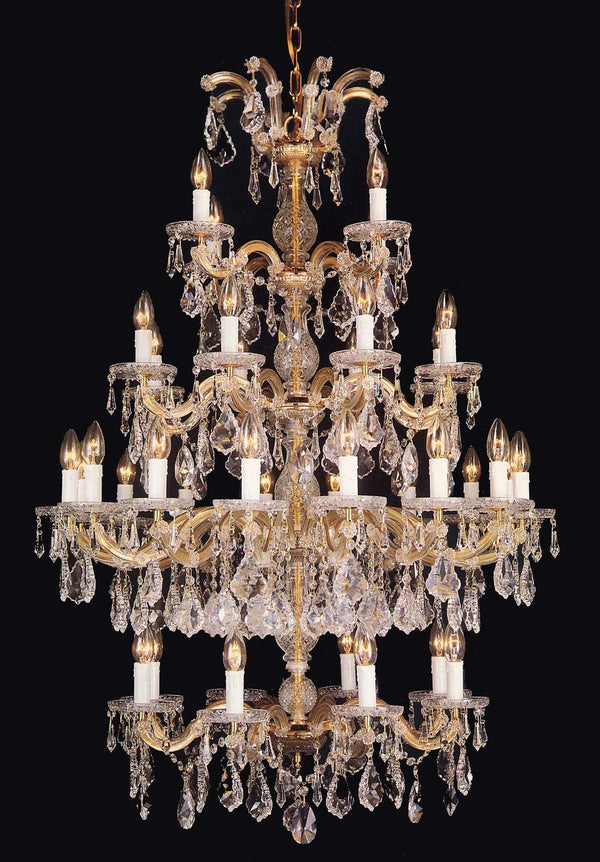 36 Lights Maria Theresa crystal chandelier dressed with clear crystal