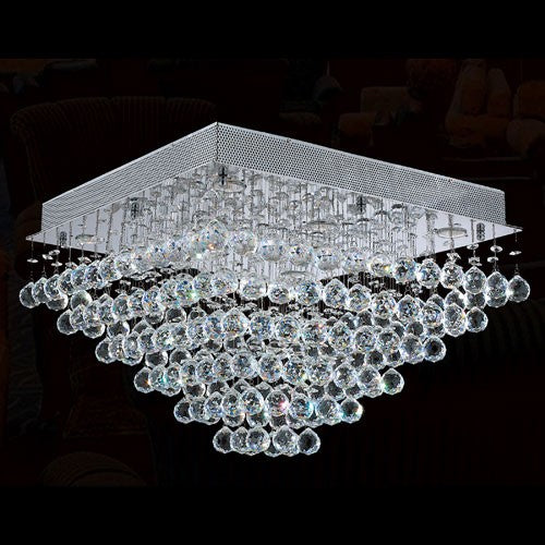 Corp Icicle Eight-Light Chrome Finish with Clear-Crystals Ceiling-Light