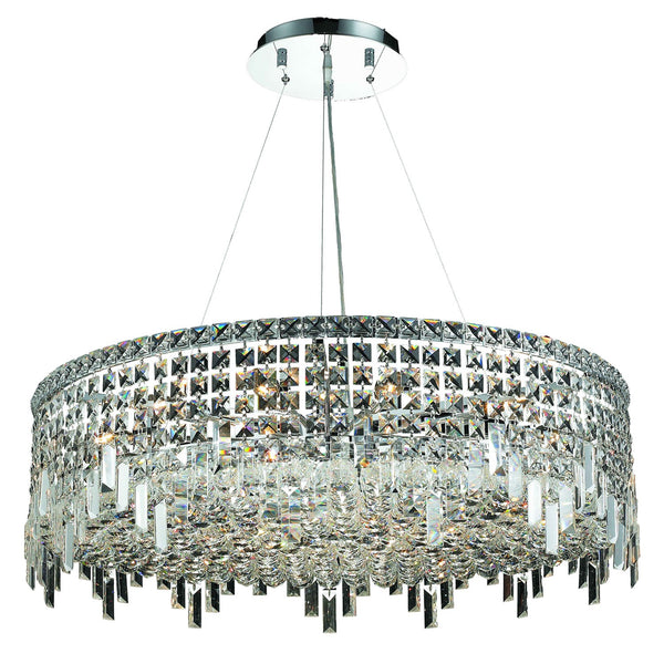 Maxim Chrome Eighteen-Light 32-Inch Pendant with Royal Cut Clear Crystal