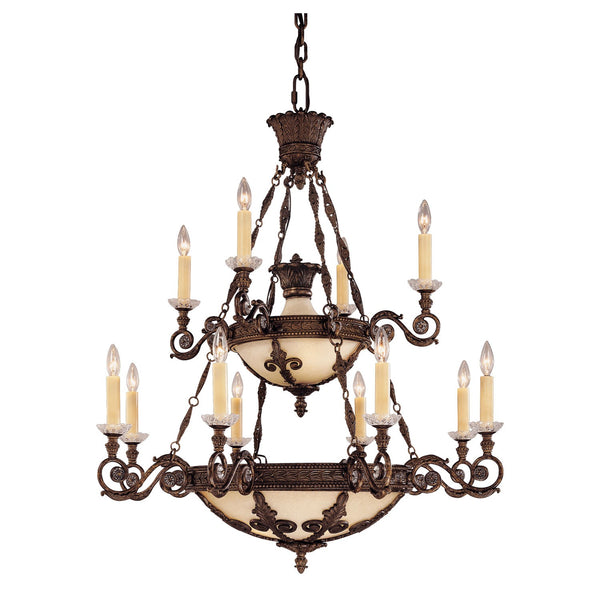 Savoy House New Tortoise Shell Twelve-Light Chandelier