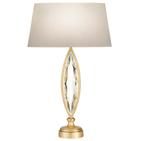 Table Lamp, 1-Light, Florentine Brushed Gold, Hand-Cut Faceted Crystals, 29"H (850210-22ST G9UN)