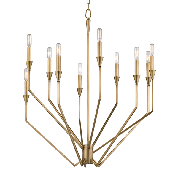 Chandelier, 10-Light, Aged Brass, 30"W (8510-AGB 9ZCA7)