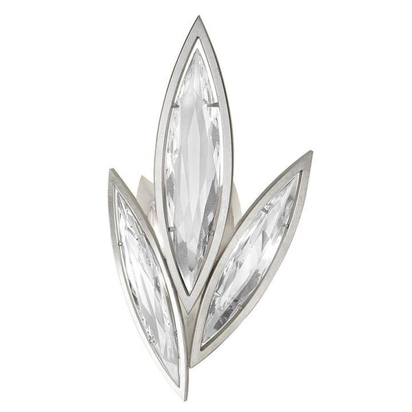 Wall Sconce, 2-Light, Platinized Silver Leaf, Hand-Cut Faceted Crystals, 21"H (854250-12ST G9V5)