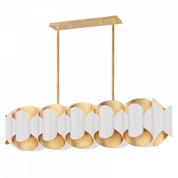 Island Light, 12-Light, Gold Leaf/White, 46"W (8546-GL/WH A8H8Z)