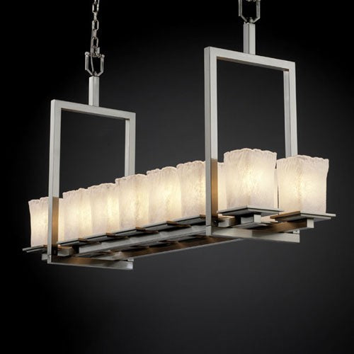 Brushed Nickel Short Bridge Chandelier