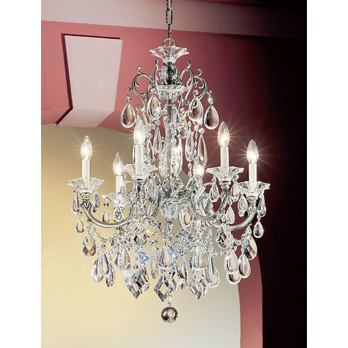 Via Venteo Millenium Silver Six-Light Chandelier with Crystal Accents