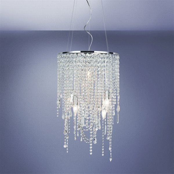 Polished chrome 5 Light crystal Chandelier