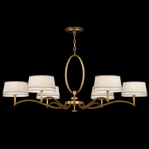 Allegretto Six-Light Chandelier in Burnished Gold Leaf Finish