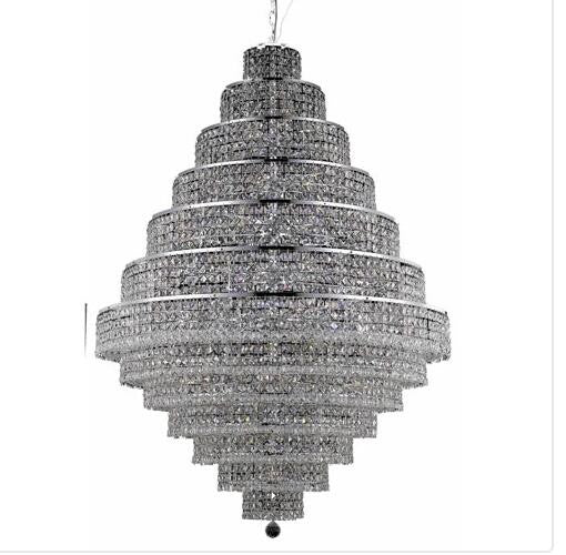 Chrome Thirty-Eight Light 42-Inch Thirteen-Tier Chandelier with Royal Cut Clear Crystal