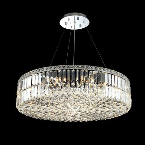 Round Crystal pendant chandelier in chrome finish