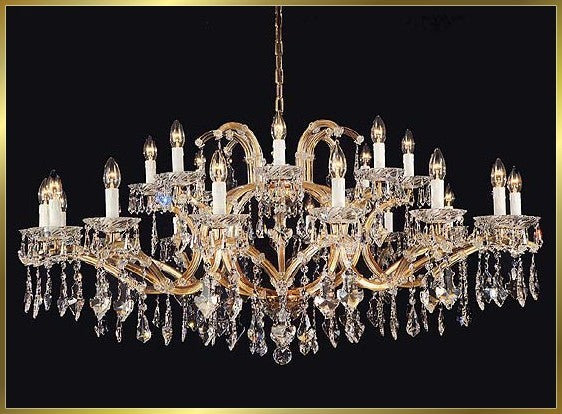 24 Lights Maria Theresa crystal chandelier dressed with clear crystal