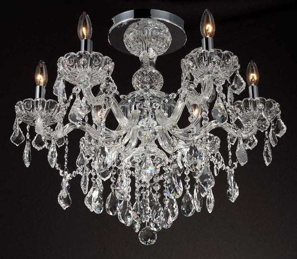 polished chrome 6 Lights Bohemian Crystal chandelier