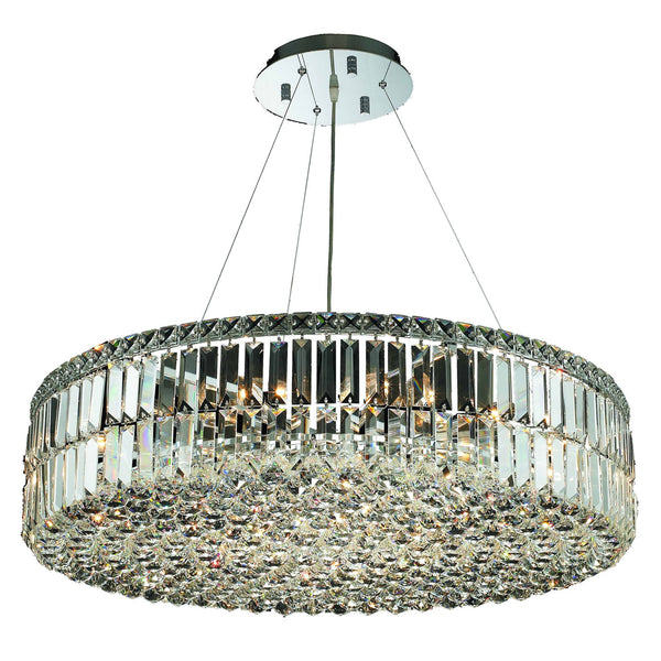 Maxim Chrome Eighteen-Light 32-Inch Pendant with Royal Cut Clear Crystal