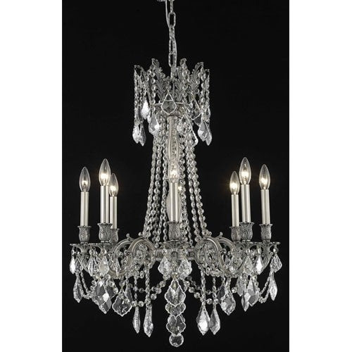 Rosalia Dark Bronze Eight-Light Chandelier with Golden Teak/Smoky Royal Cut Crystals