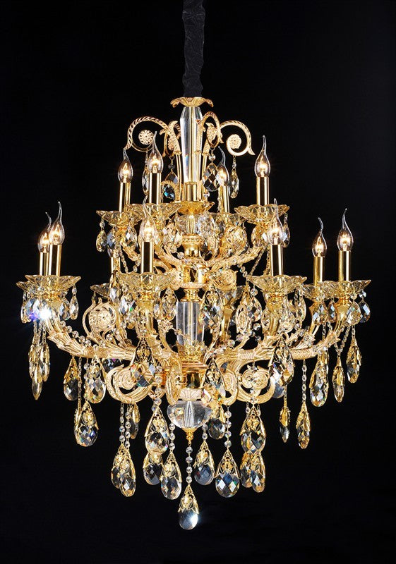 Gold plated traditional crystal Chandelier