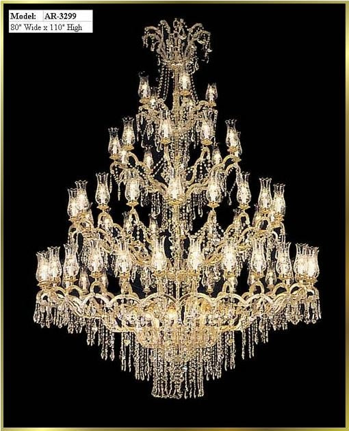 70 Lights Traditional crystal chandelier dressed with clear crystal