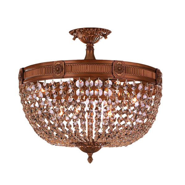 French Gold Six-Light Semi-Flush