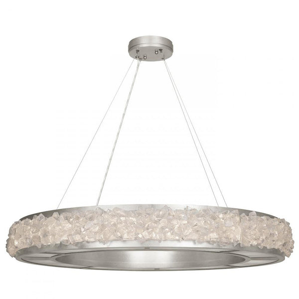 Drum Shade Pendant, Round, 16-Light, Silver, 38"W (878040ST GGNZ)