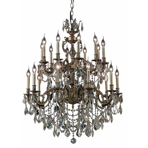 Marseille Bronze Twenty-Light Chandelier with Golden Shadow/Champagne Royal Cut Crystals