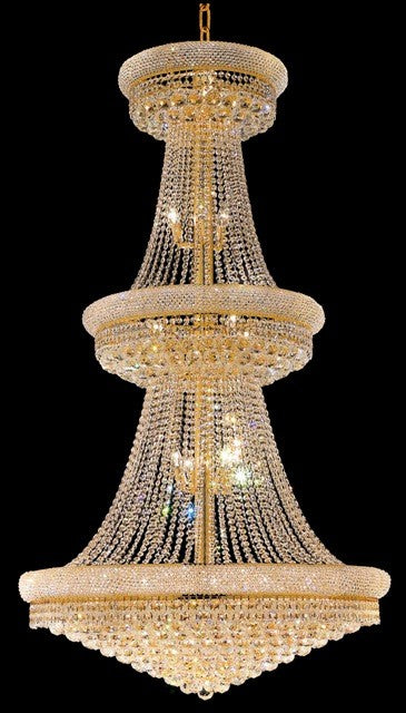 38 Light crystal chandelier dress with crystal ball gold plated