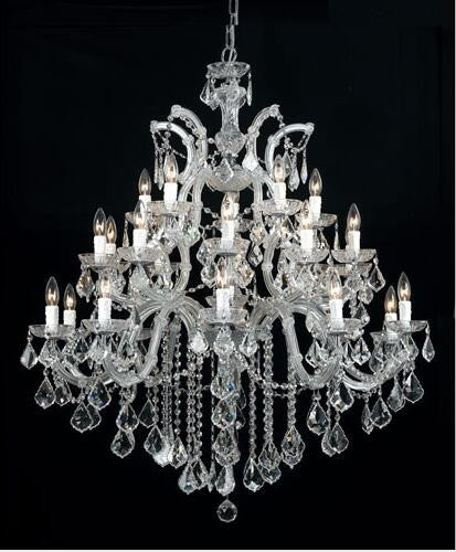 Chrome Ten-Light Chandelier with Swarovski Spectra Crystal