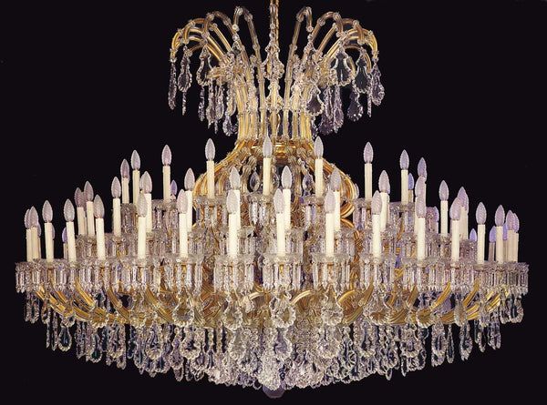 100 Lights Maria Theresa large crystal chandelier in gold plated finish