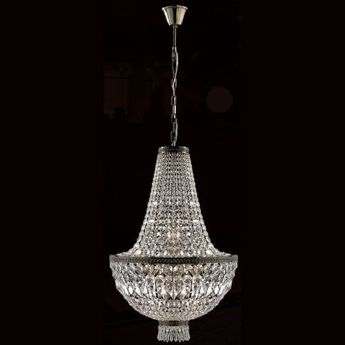 Metropolitan Eight-Light Antique Bronze Finish with Clear-Crystals Chandelier