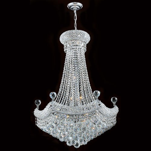 15-Light Chrome Finish with Clear-Crystals Chandelier