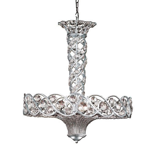 Catara Silver Leaf Twelve-Light Pendant