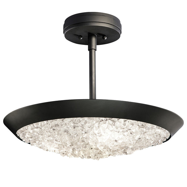 Semi-Flush Mount, Round, 3-Light, Matte Black, 20"W (880040-2ST GKL3)