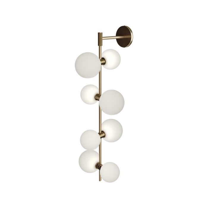 ModernRail 8-Light LED Wall Sconce in Aged Brass