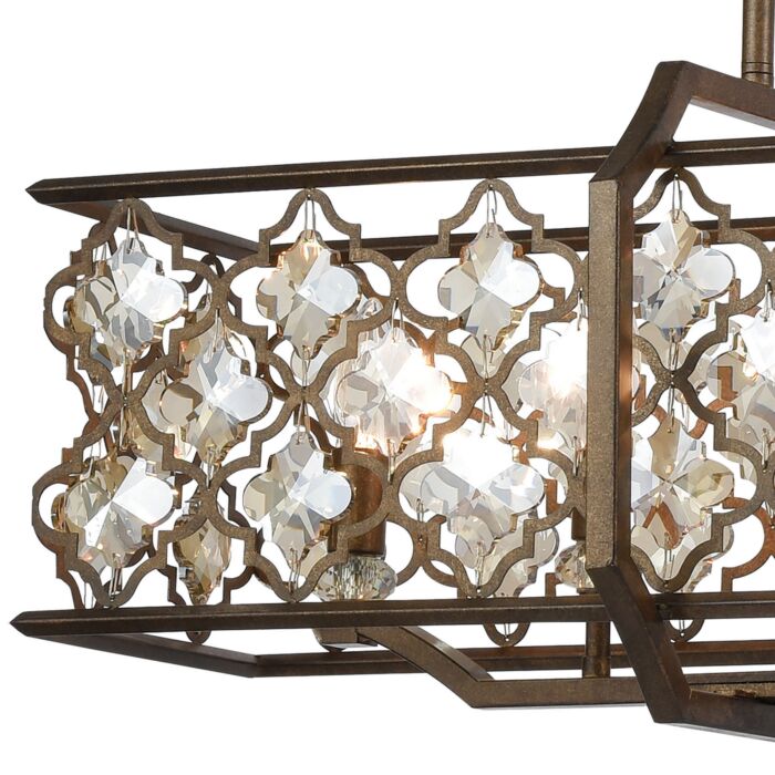 Armand 8-Light Linear Chandelier in Weathered Bronze