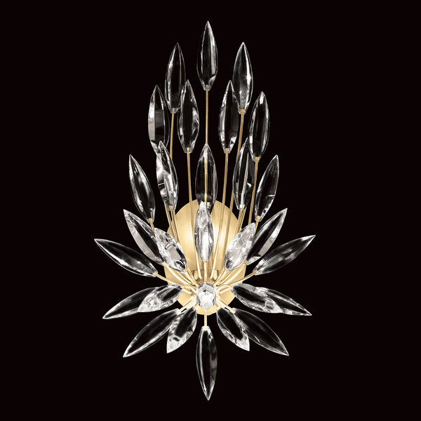 Wall Sconce, 1-Light, Gold Leaf, Faceted Crystal  Buds, 22"H (881850-1ST KDEY)