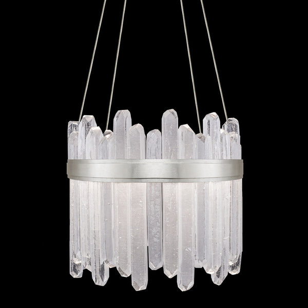 Pendant, Round, 24-Light, LED, Silver Leaf, Illuminated Crystal, 21"W (882240-1ST GKLW)