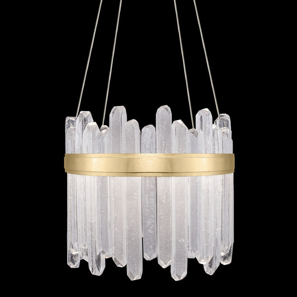 Pendant, Round, 24-Light, LED, Gold Leaf, Illuminated Crystal, 21"W (882240-2ST GKLX)