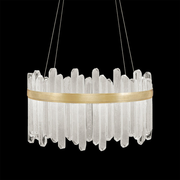 Pendant, Round, 40-Light, LED, Silver Leaf, Illuminated Crystal, 30.5"W (882540-1ST GKMF)