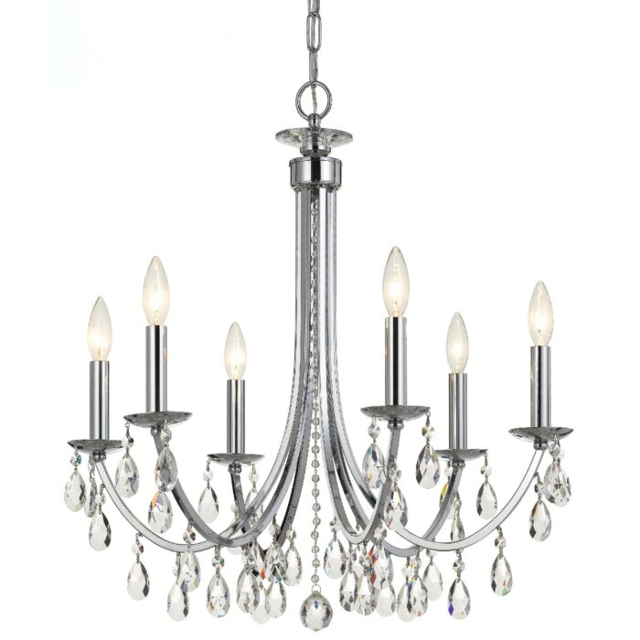 Bridgehampton Chandelier in Polished Chrome with Swarovski Strass Crystal Crystals