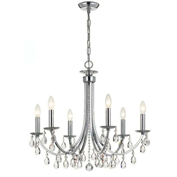 Bridgehampton Chandelier in Polished Chrome with Swarovski Strass Crystal Crystals