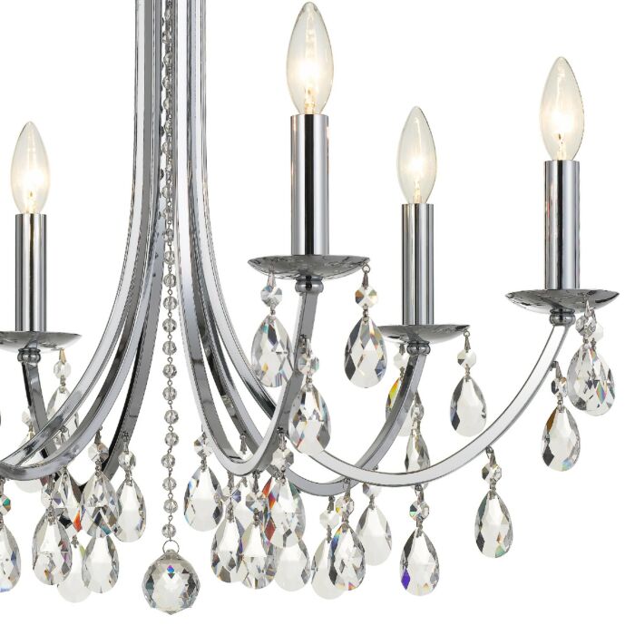 Bridgehampton Chandelier in Polished Chrome with Swarovski Strass Crystal Crystals