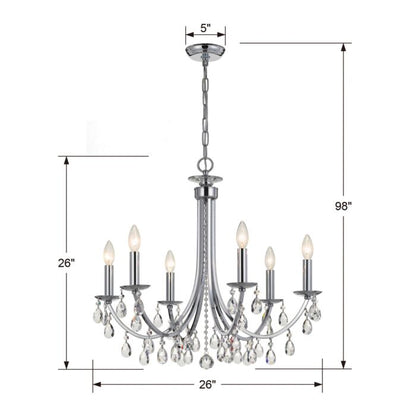 Bridgehampton Chandelier in Polished Chrome with Swarovski Strass Crystal Crystals