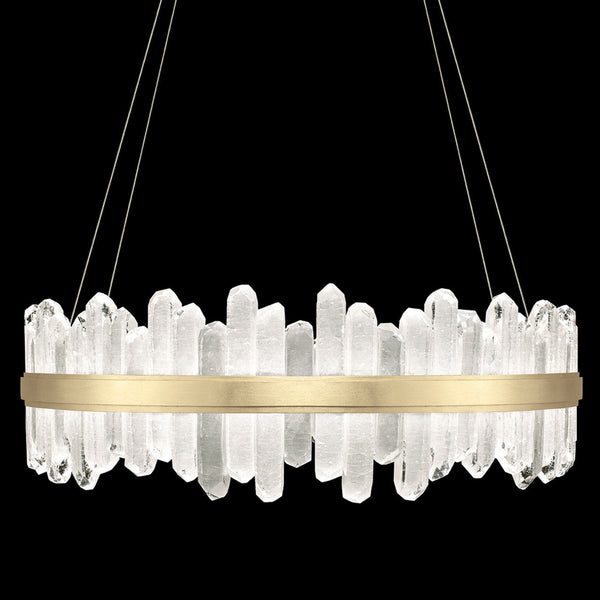 Pendant, Round, 48-Light, LED, Gold Leaf, Illuminated Crystal, 41"W (882640-2ST GJLU)