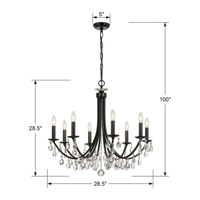 Bridgehampton Chandelier in Vibrant Bronze with Swarovski Strass Crystal Crystals