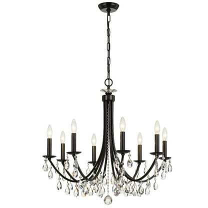 Bridgehampton Chandelier in Vibrant Bronze with Faceted Crystal Crystals