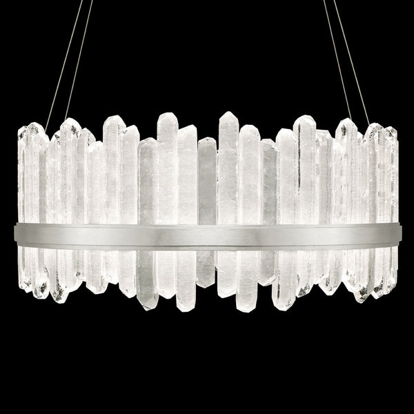 Pendant, Round, 48-Light, LED, Silver Leaf, Illuminated Crystal, 41"W (882840-1ST GJM2)