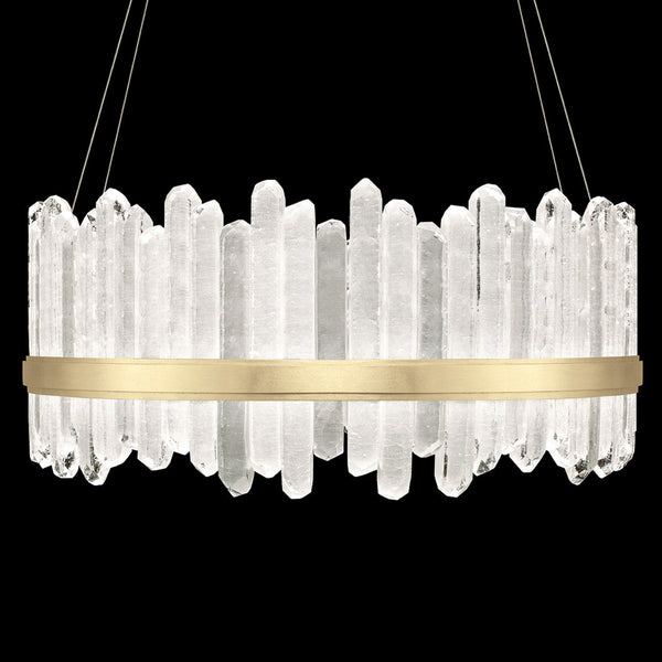 Pendant, Round, 48-Light, LED, Gold Leaf, Illuminated Crystal, 41"W (882840-2ST GJM3)