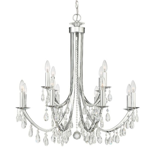 Bridgehampton Chandelier in Polished Chrome with Swarovski Strass Crystal Crystals