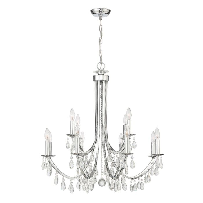 Bridgehampton Chandelier in Polished Chrome with Swarovski Strass Crystal Crystals