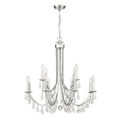 Bridgehampton Chandelier in Polished Chrome with Swarovski Strass Crystal Crystals